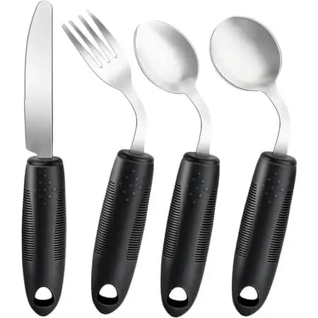 4 PCS Weighted Adaptive Utensils for Hand Tremors