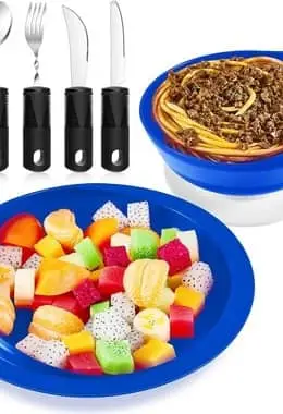 Adaptive Self Feeding Dinnerware with Suction Base