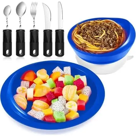 Adaptive Self Feeding Dinnerware with Suction Base