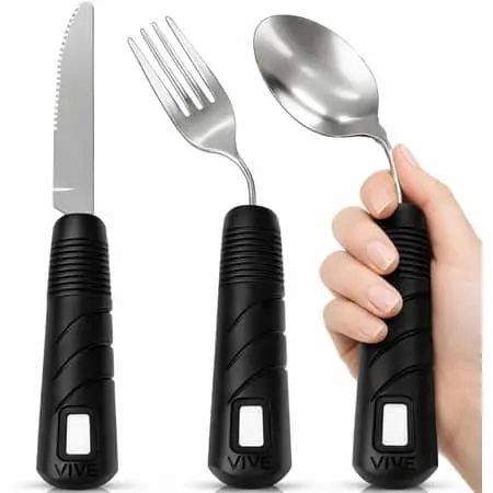 Adaptive Utensil Set Arthritis Aid Silverware for Parkinsons
